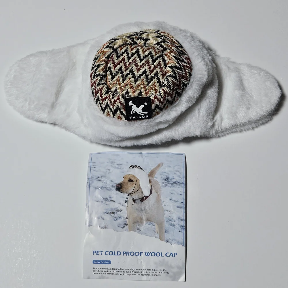 Cozy Winter Dog Cap - White